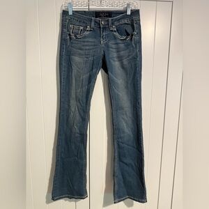 Earl Blue Jeans women’s Junior Rhinestone Jewel Pockets Sz 3 Cowgirl Bling Boho